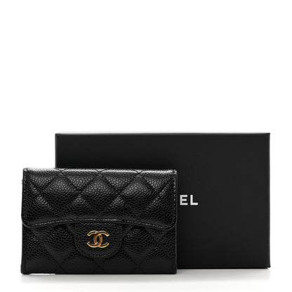 Chanel Caviar Quilted Flap Card Holder Wallet Black 9 of 9