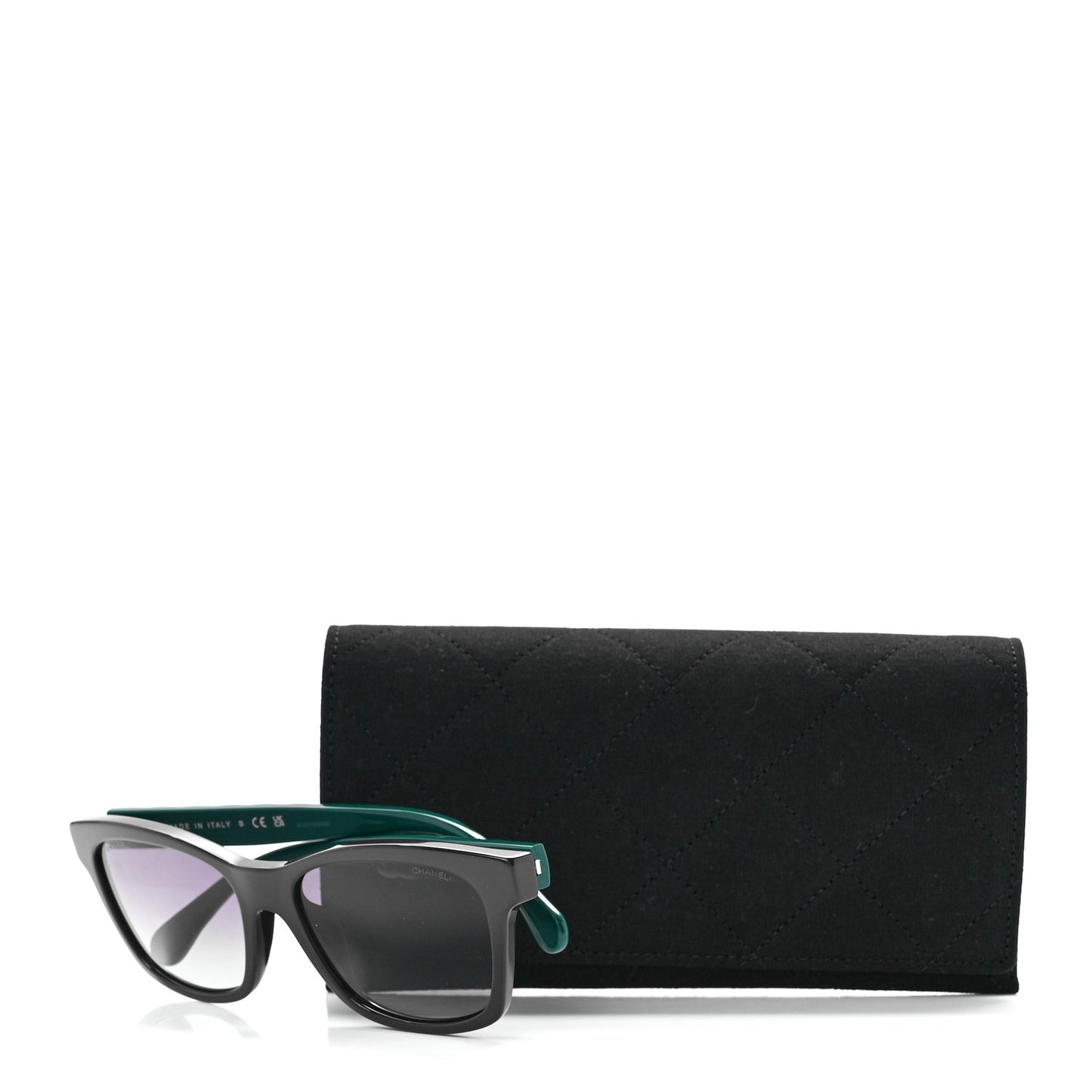 Acetate Quilted Square Sunglasses 5484-A Blue Green