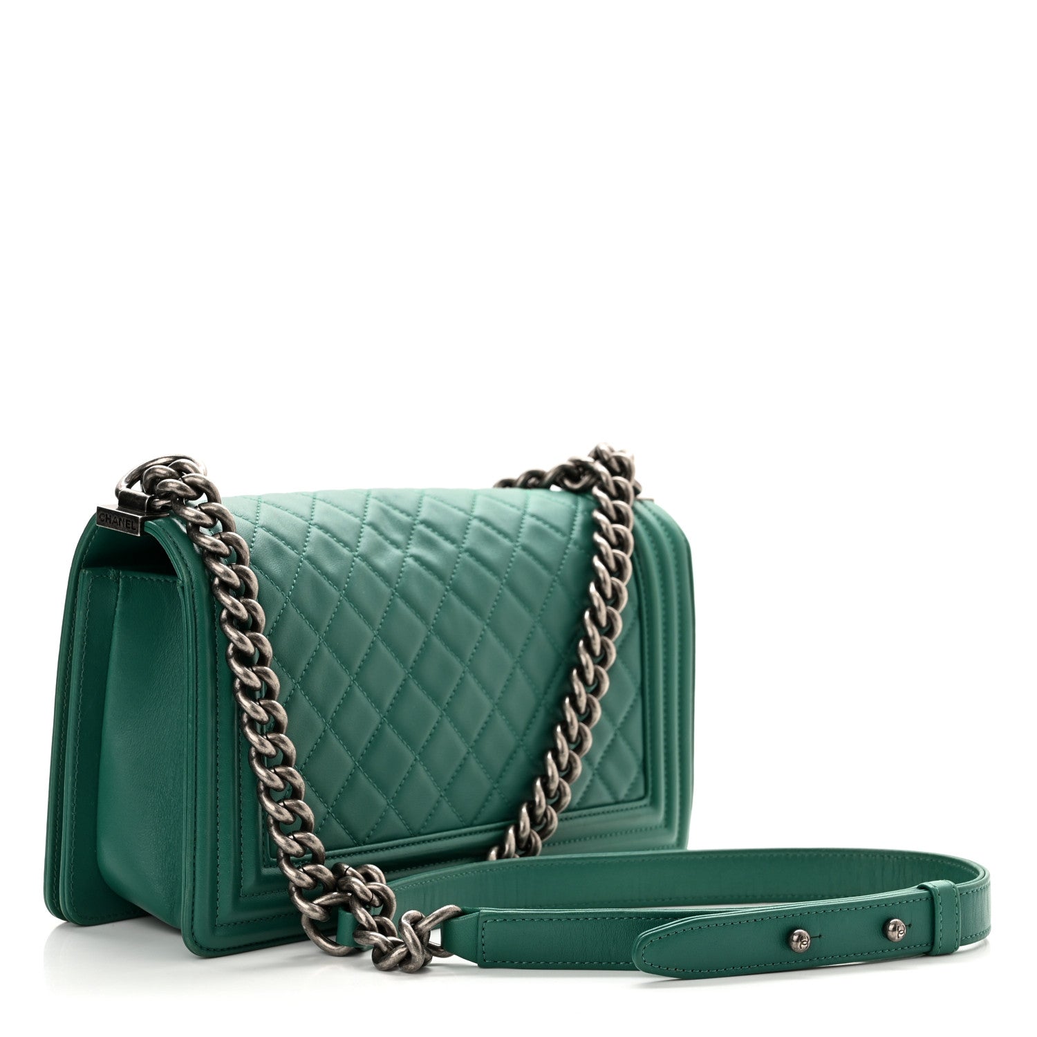 Chanel Lambskin Quilted Medium Boy Flap Green 3 of 10