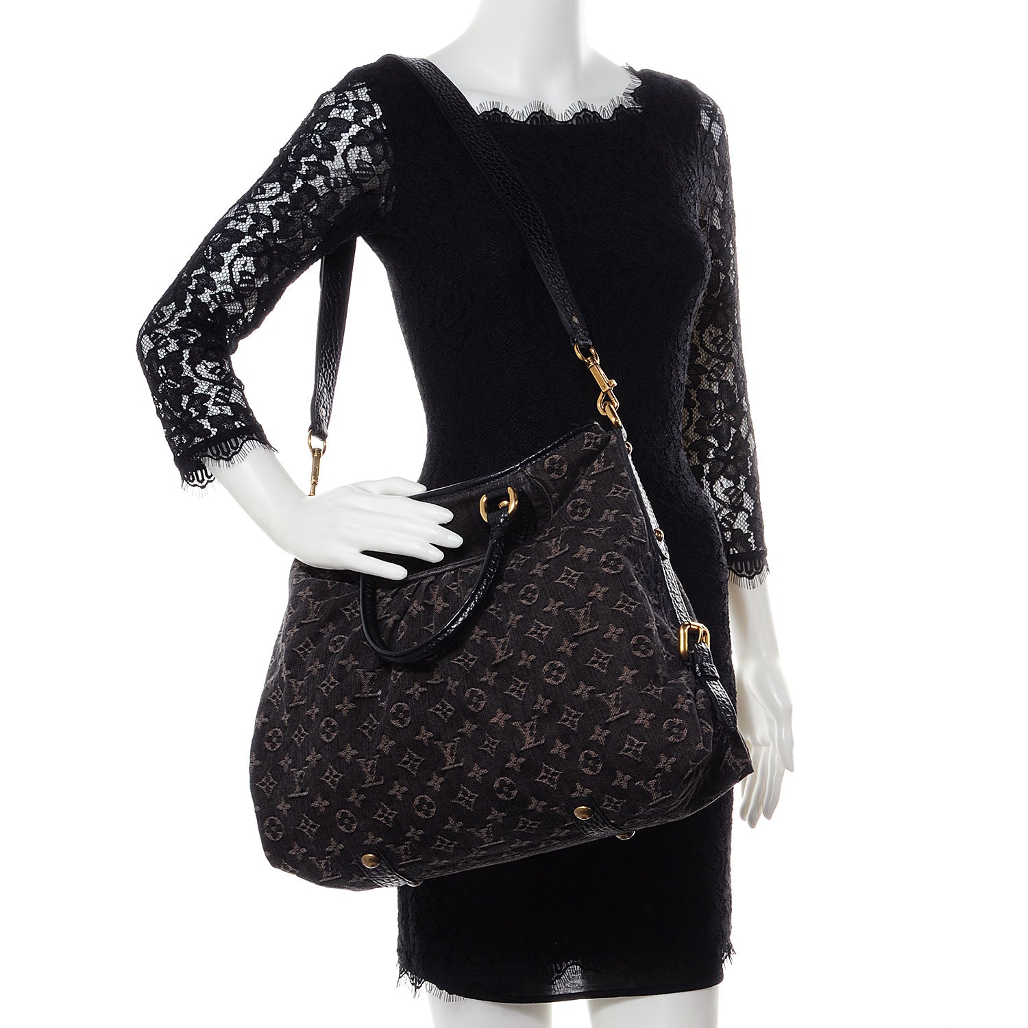 Louis Vuitton Denim Neo Cabby GM Black 2 of 8