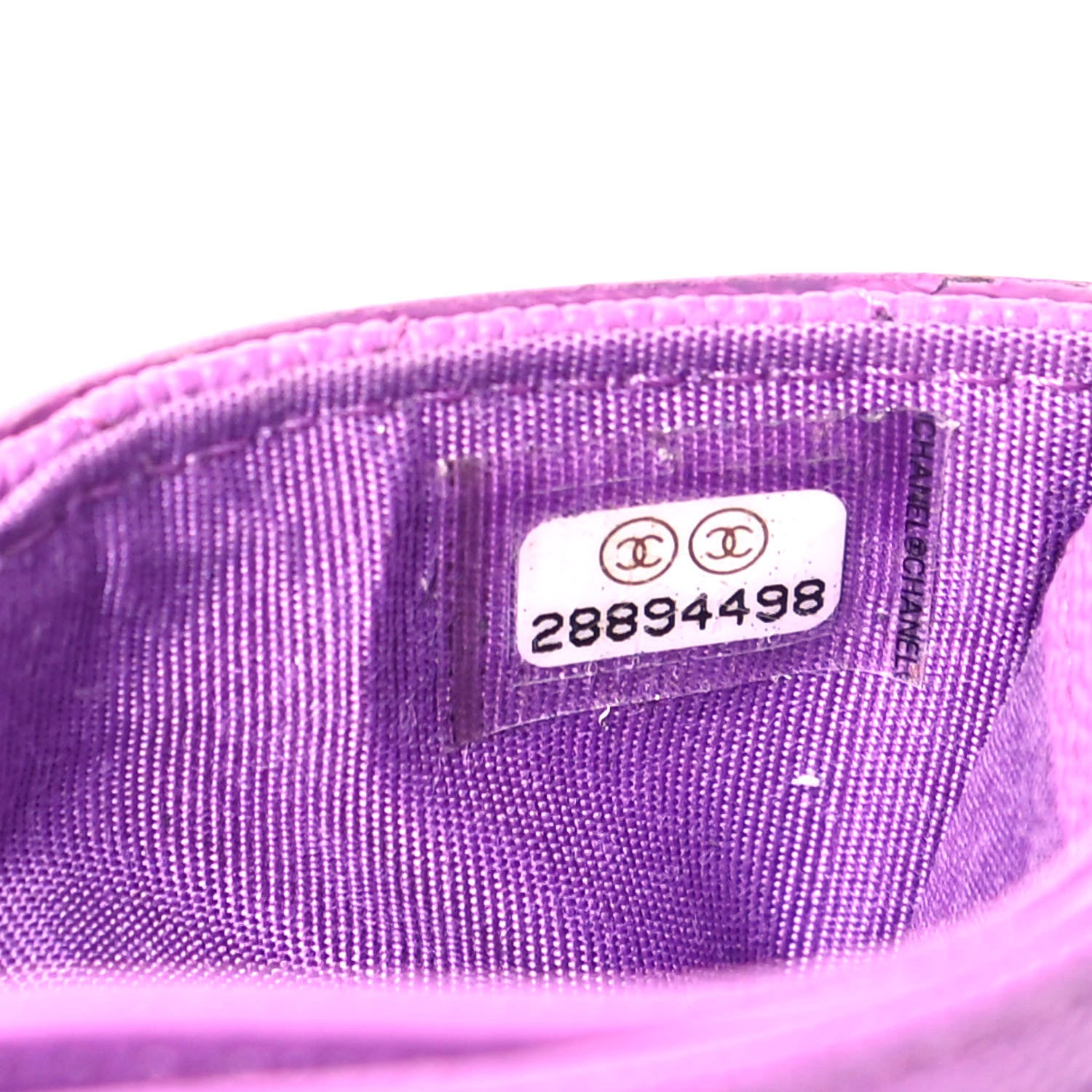 Chanel Caviar Quilted Filigree Card Holder Purple 6 of 9