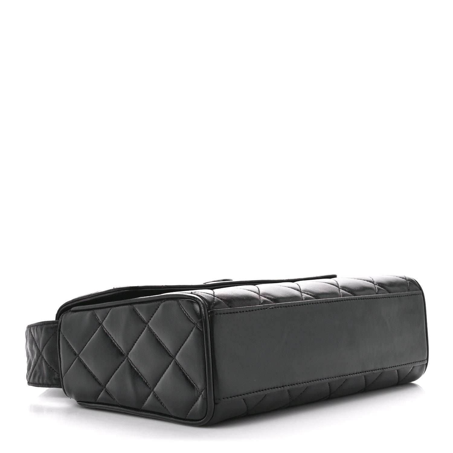 Chanel Lambskin Quilted CC Single Flap Shoulder Bag Black 4 of 14