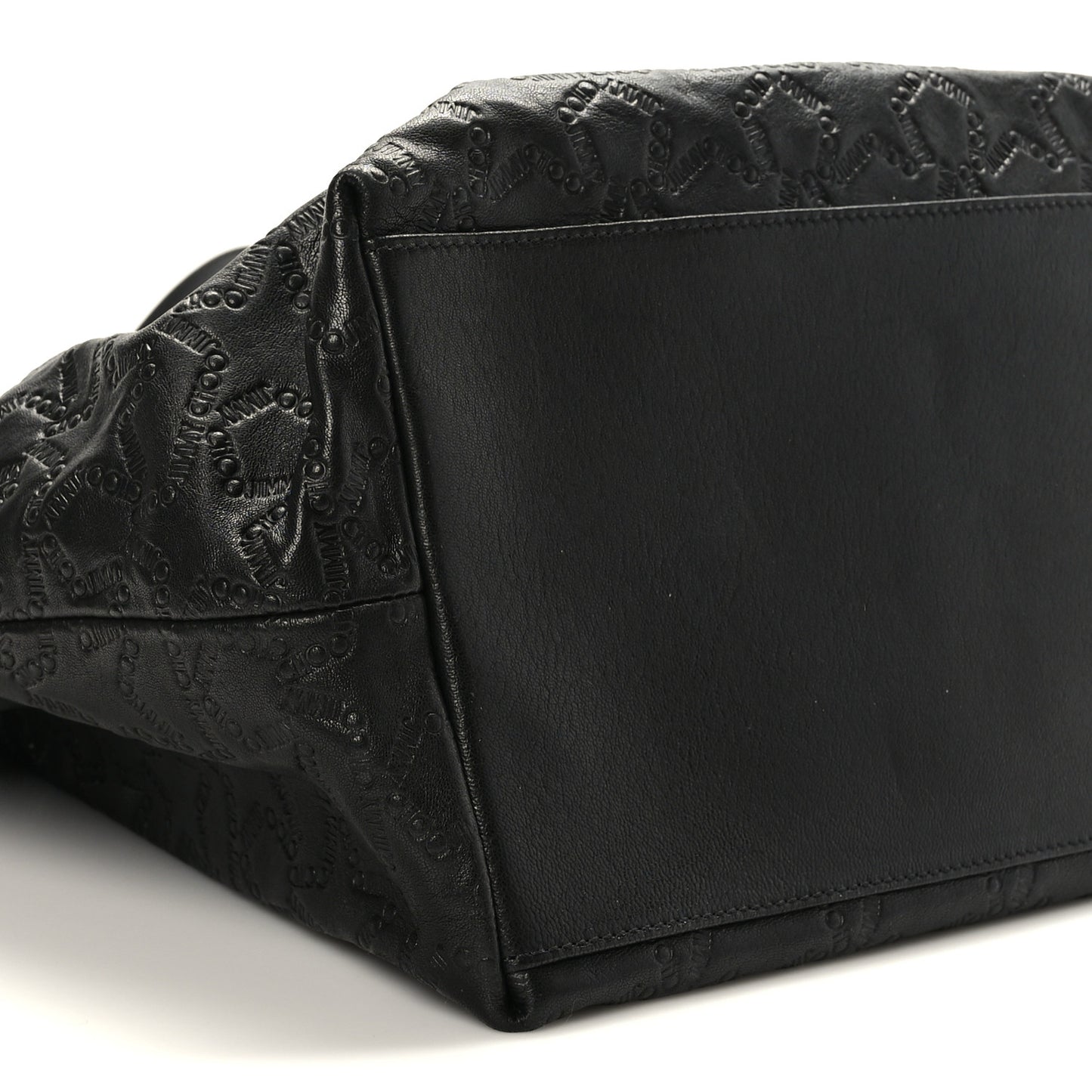 Calfskin Star Embossed Tote Black