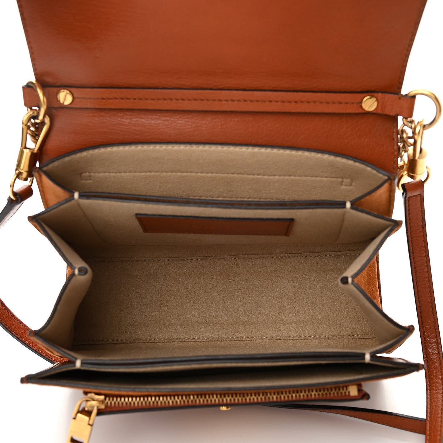 Goatskin Suede Small GV3 Shoulder Bag Amber Mastic