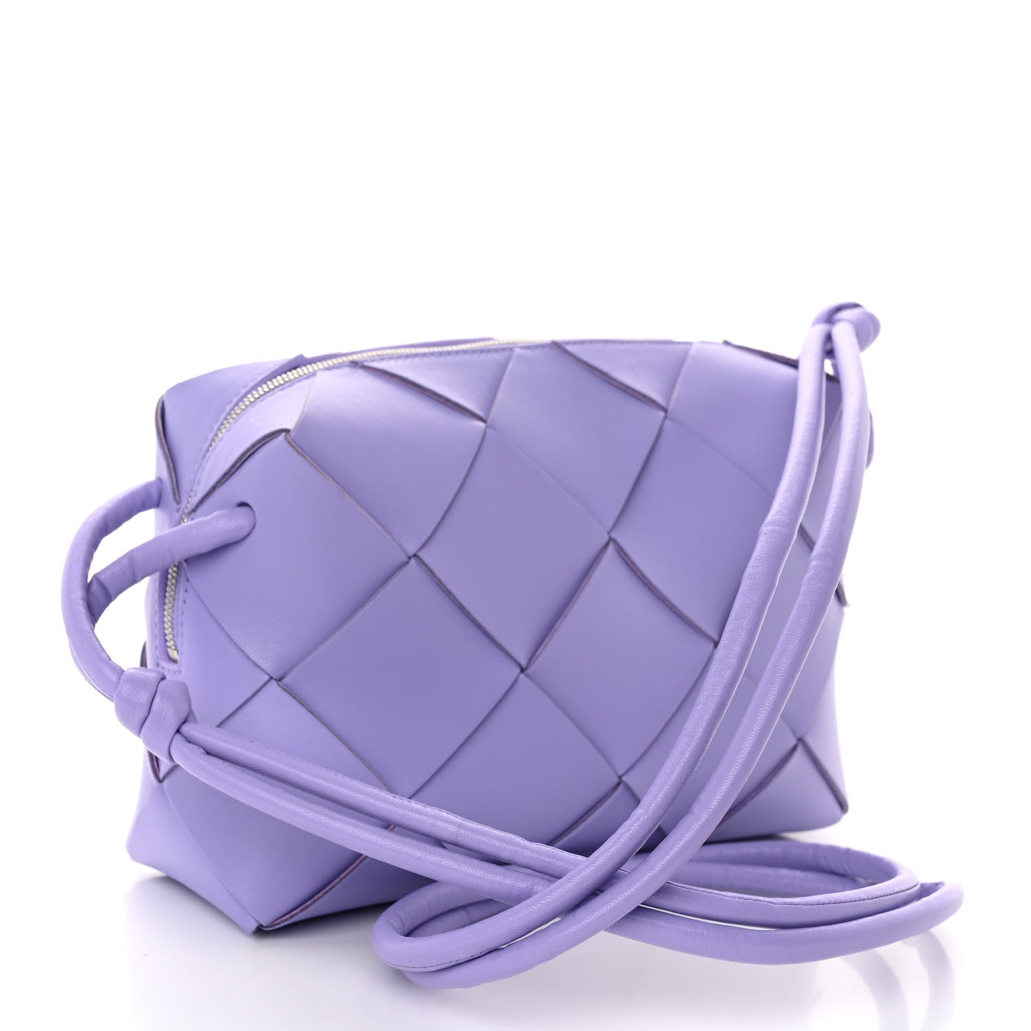 Bottega Veneta Lambskin Maxi Intrecciato Small Cassette Camera Bag Wisteria 3 of 9