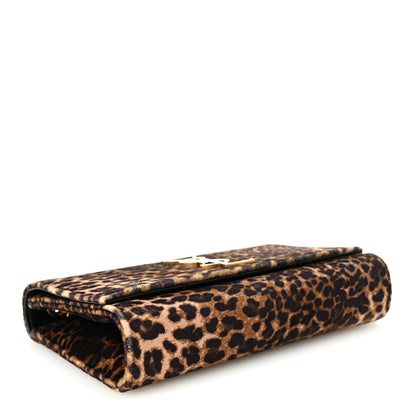 Saint Laurent Velvet Leopard Print Small Monogram Kate Satchel Manto Natural 4 of 10