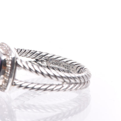David Yurman Sterling Silver Diamond Amethyst 7mm Petite Albion Ring 53 6.5 4 of 4