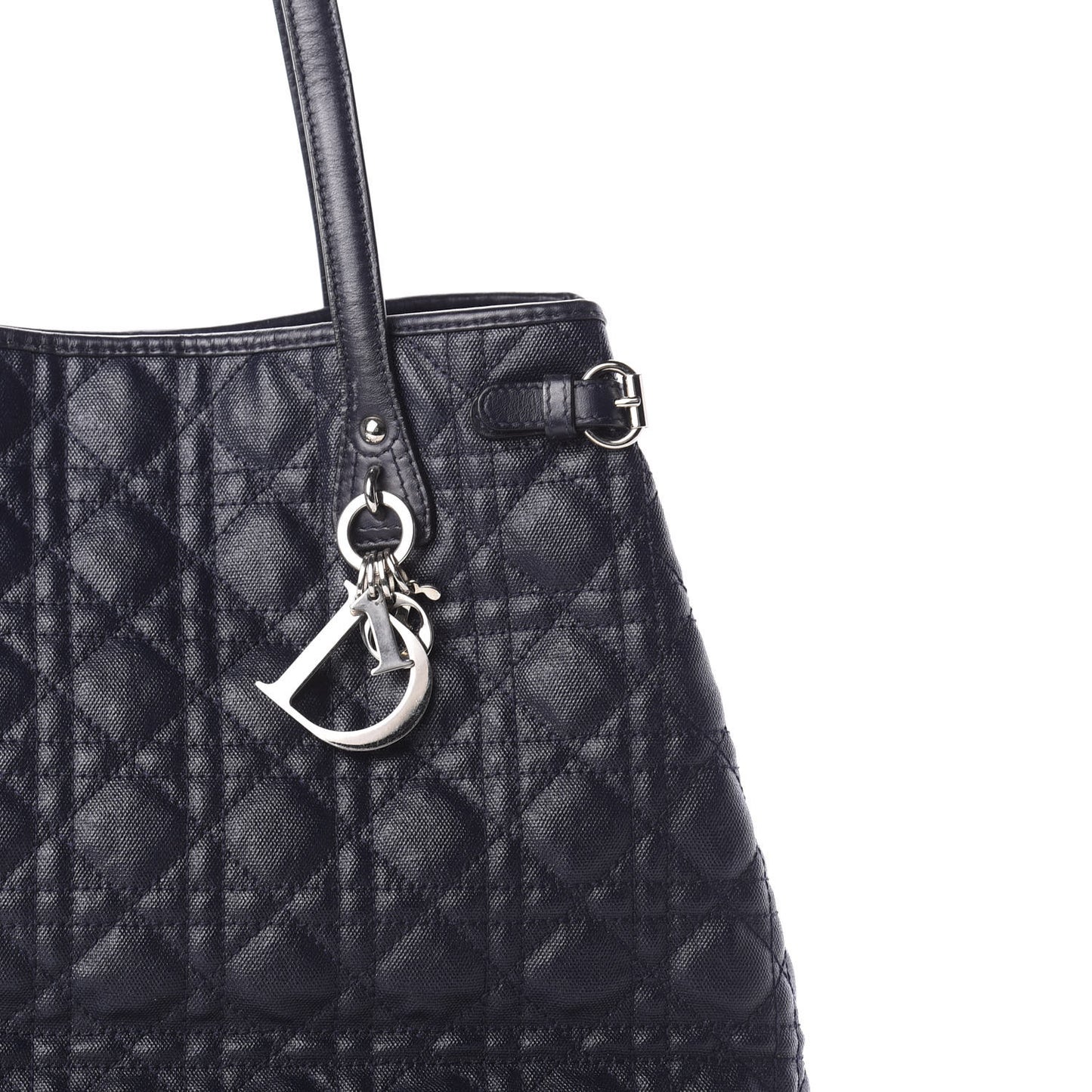 Coated Canvas Cannage Medium Panarea Tote Navy