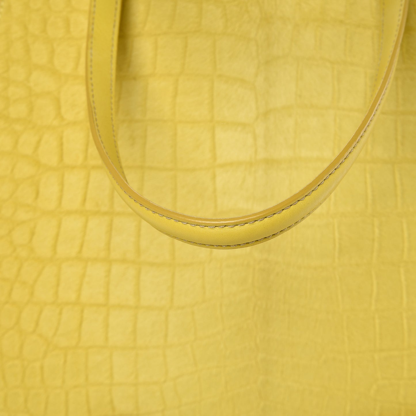 Vitello Calf Hair Crocodile Embossed Large 3Jours Tote Sunflower Cedro