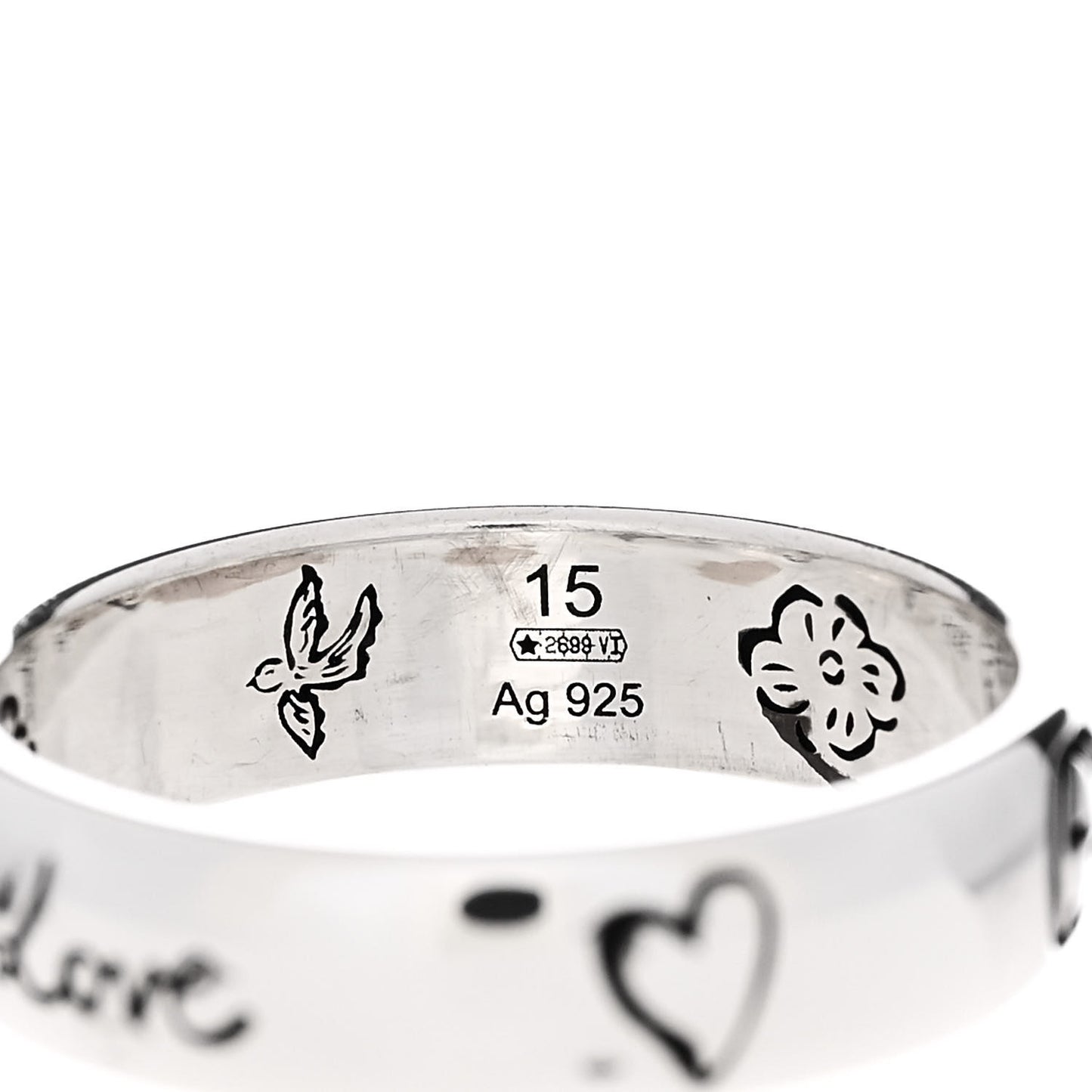 Sterling Silver Blind for Love Band Ring 55 7.25