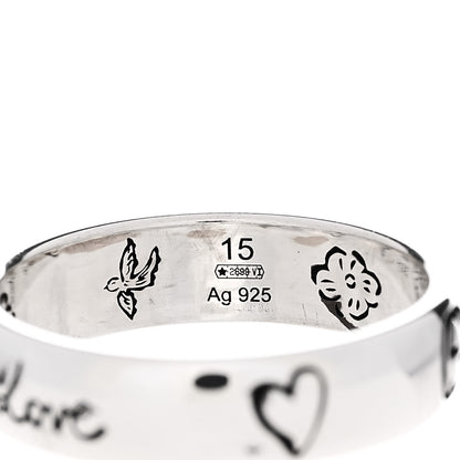 Gucci Sterling Silver Blind for Love Band Ring 55 7.25 5 of 7