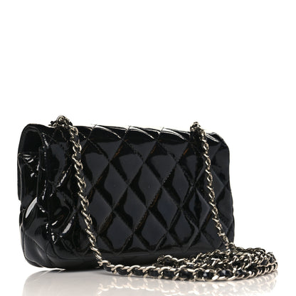 Chanel Patent Calfskin Quilted Extra Mini Rectangular Flap Black 3 of 9
