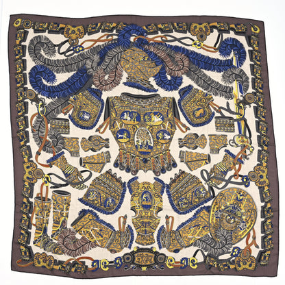 Hermes Cashmere Silk Sous L'Egide De Mars Shawl 140 1 of 5