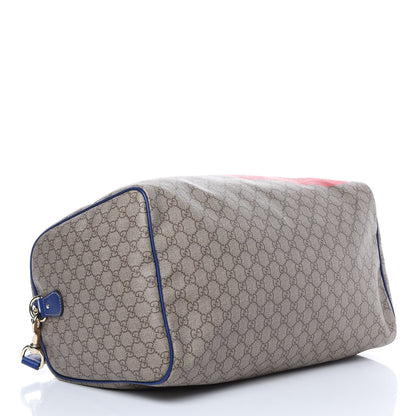 Gucci GG Plus Monogram Large Boston USA Flag Unicef Duffle Blue 4 of 10