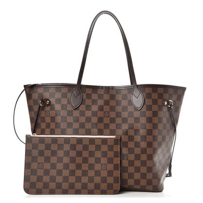 Louis Vuitton Damier Ebene Neo Neverfull MM Rose Ballerine 1 of 9