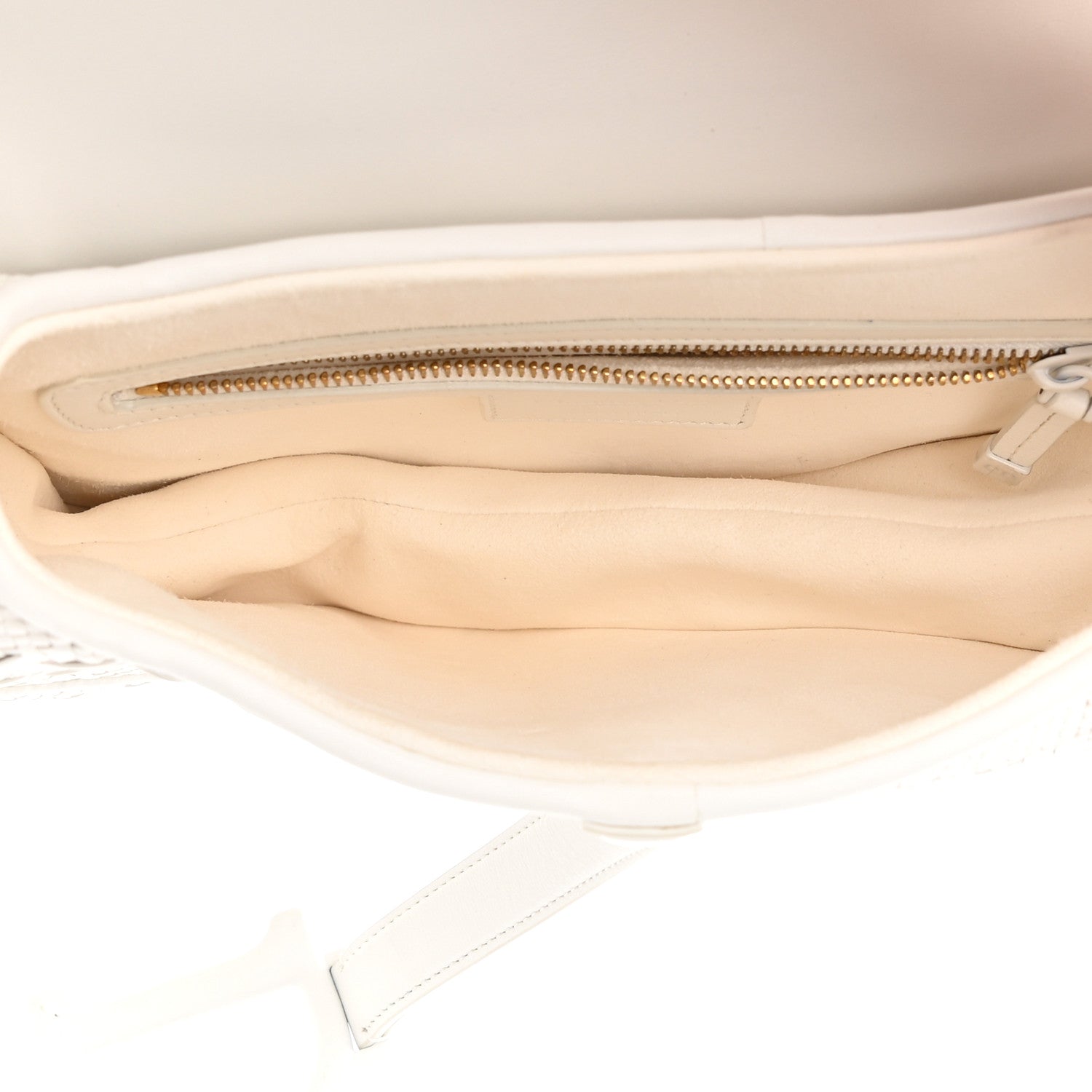 Christian Dior Ultra Matte Woven Saddle Bag White 5 of 12