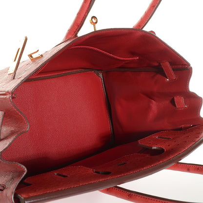 Hermes Ostrich Birkin 35 Rouge Vif 8 of 27