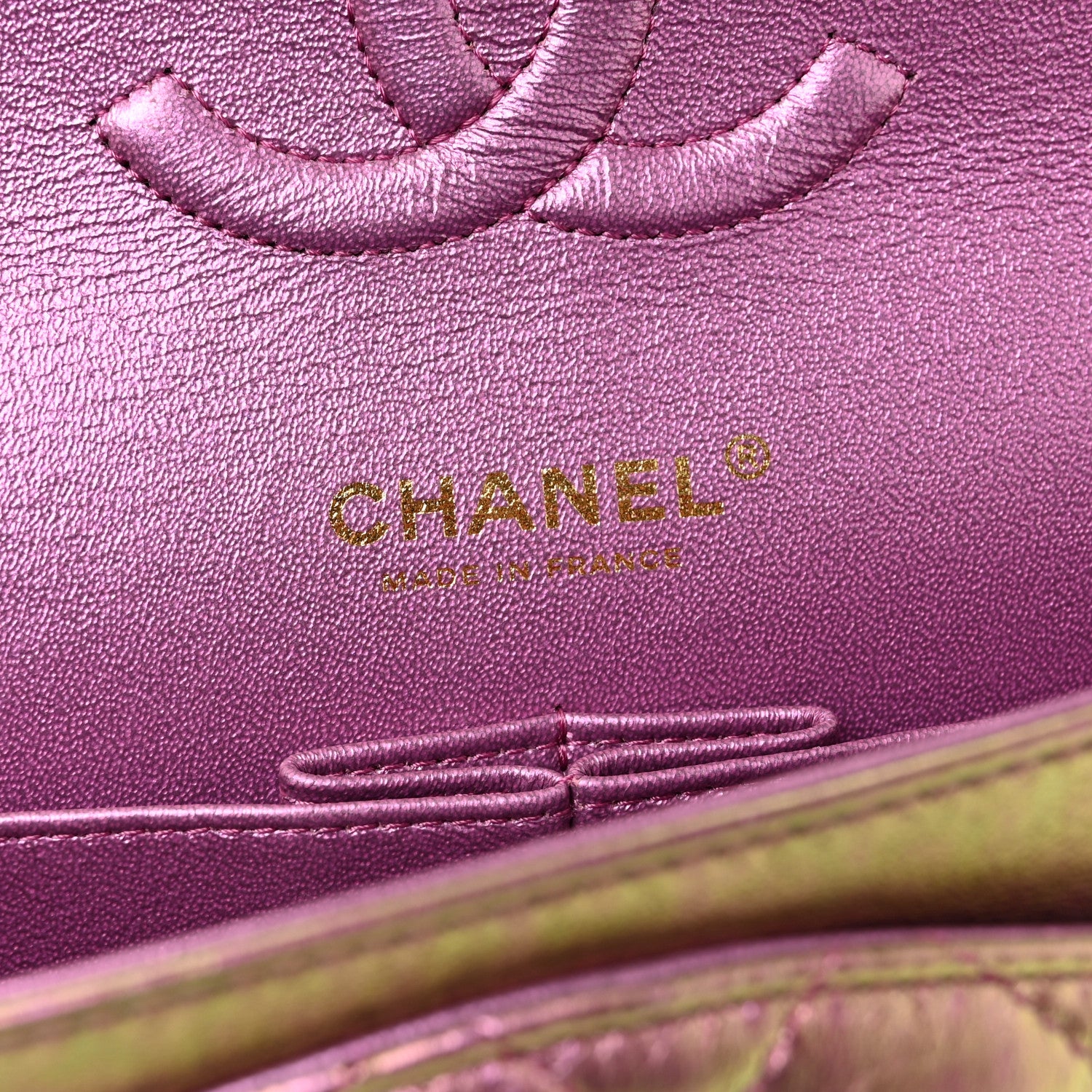 Chanel Iridescent Lambskin Quilted Medium Double Flap Purple 6 of 14