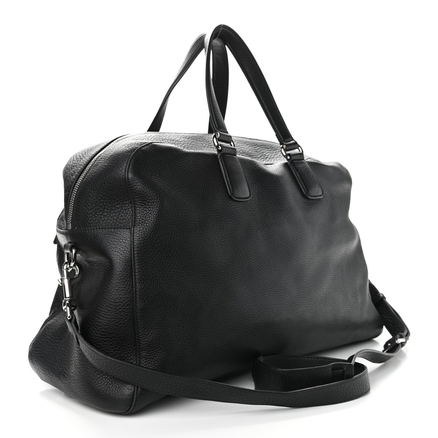 Gucci Pebbled Calfskin Soho Carry On Duffle Black 2 of 16