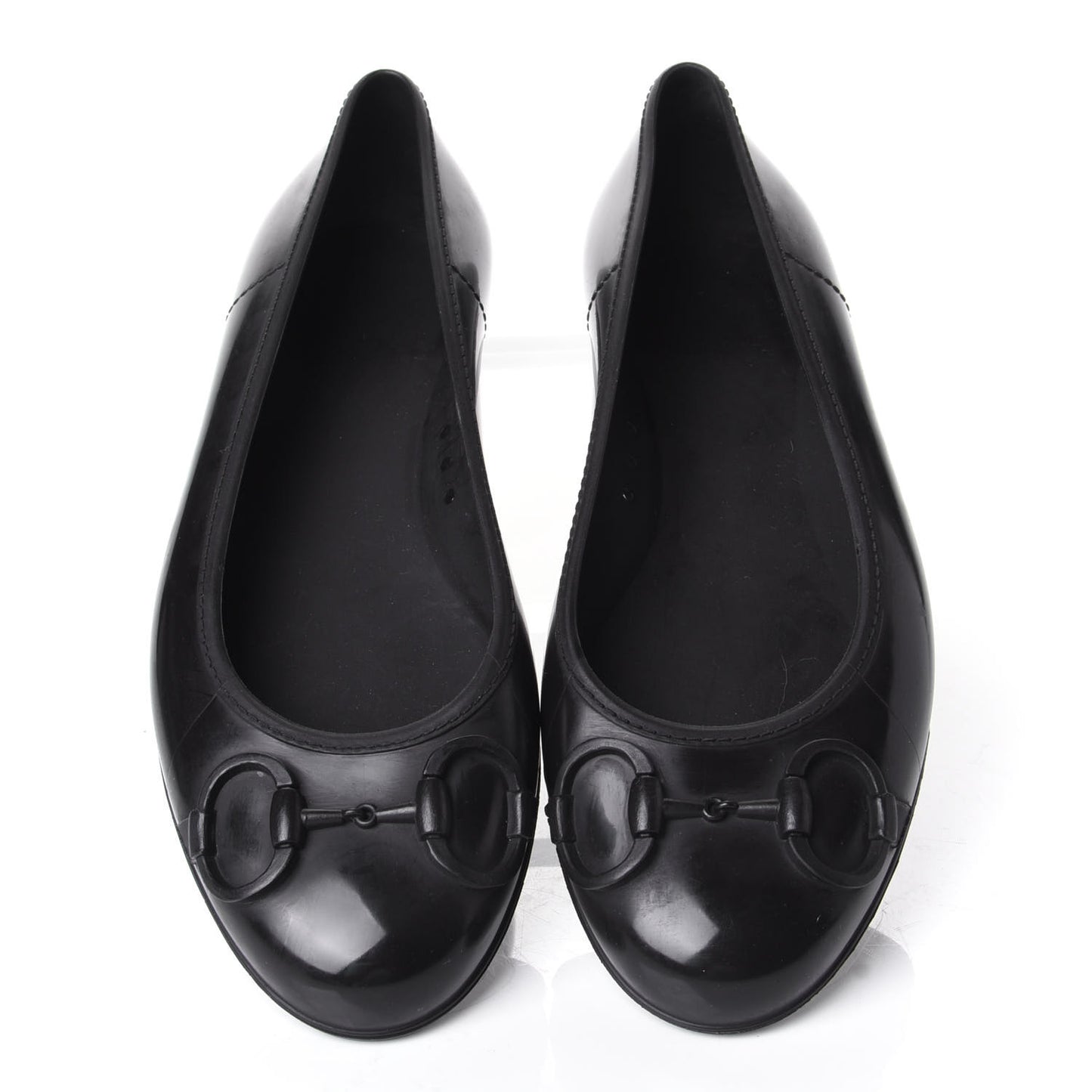 Rubber Horsebit Ballerina Flats 37 Black