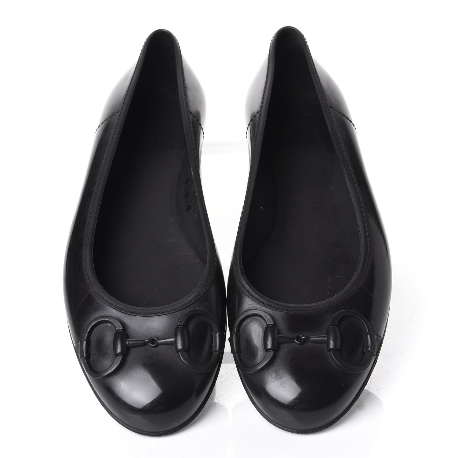 Gucci Rubber Horsebit Ballerina Flats 37 Black 5 of 8