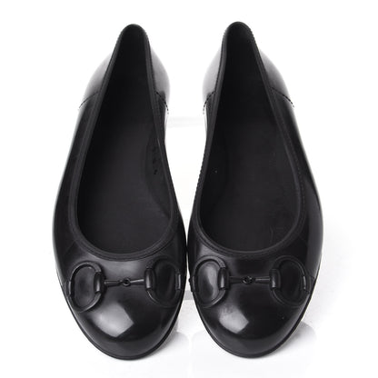 Gucci Rubber Horsebit Ballerina Flats 37 Black 5 of 8