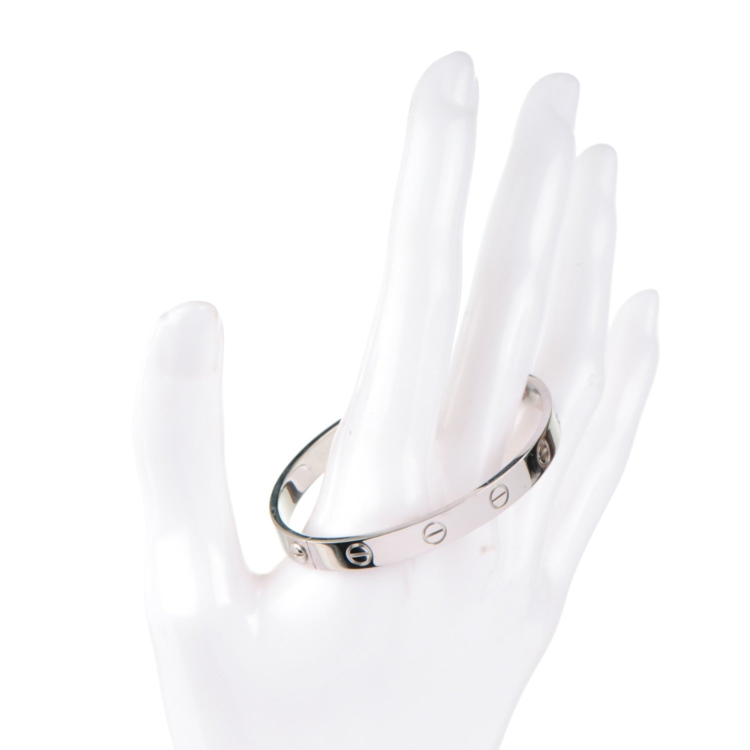 Cartier 18K White Gold LOVE Bracelet 16 2 of 6