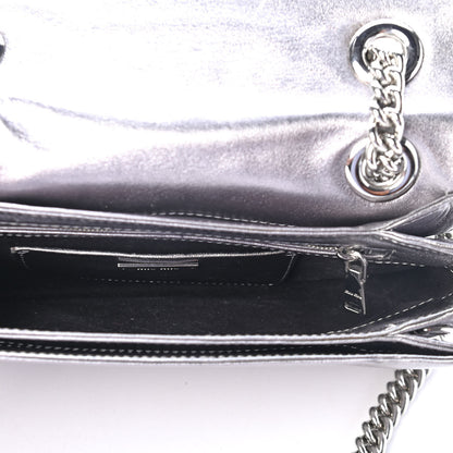 Miu Miu Metallic Nappa Matelasse Flap Cromo 4 of 4