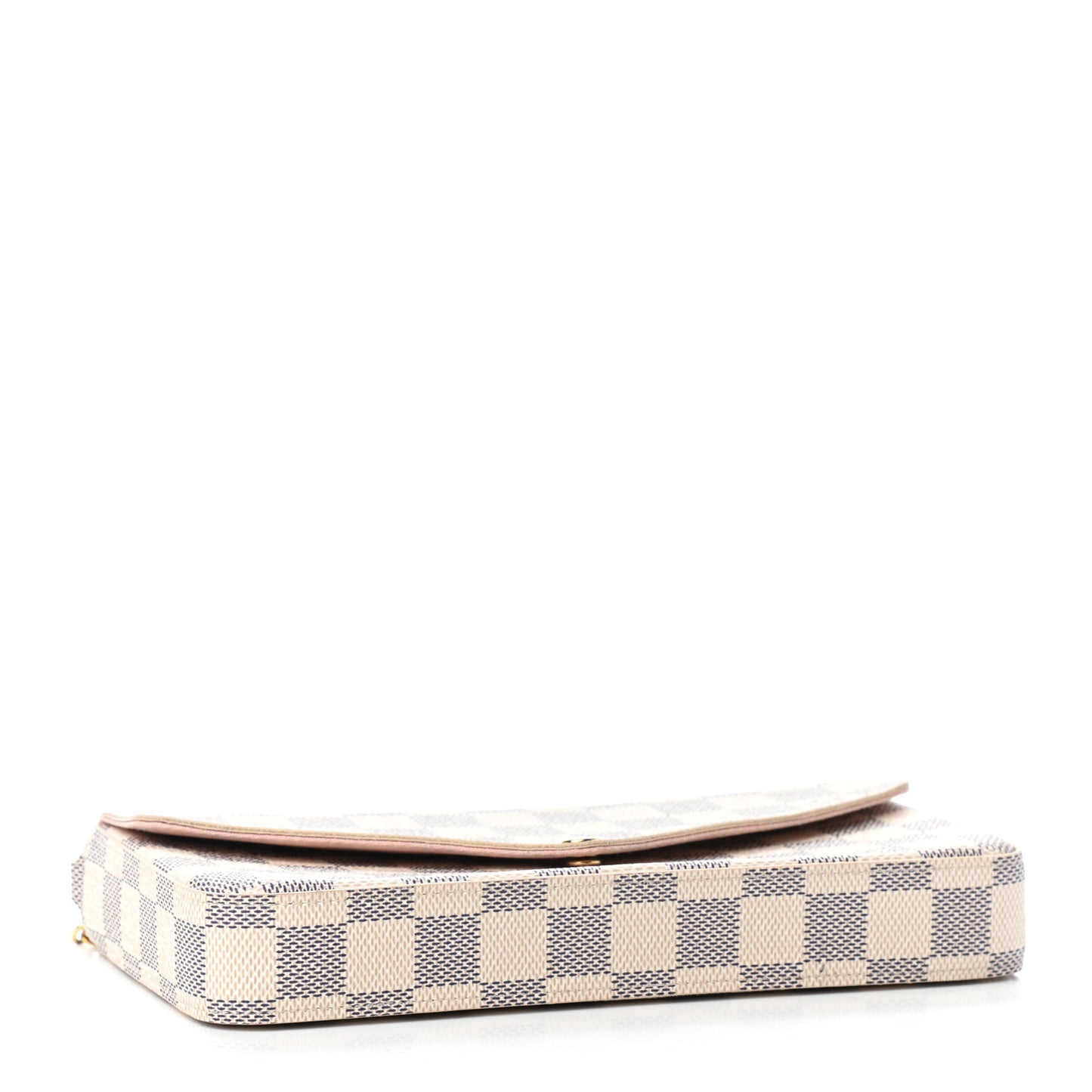 Damier Azur Pochette Felicie Chain Wallet Rose Ballerine