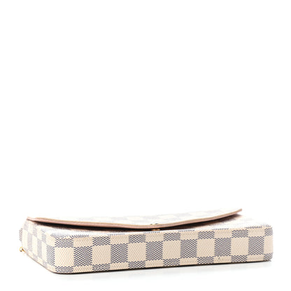 Louis Vuitton Damier Azur Pochette Felicie Chain Wallet Rose Ballerine 5 of 10