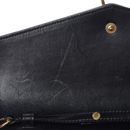 Saint Laurent Lambskin Matelasse Chevron Monogram Sulpice Chain Wallet Black 10 of 11