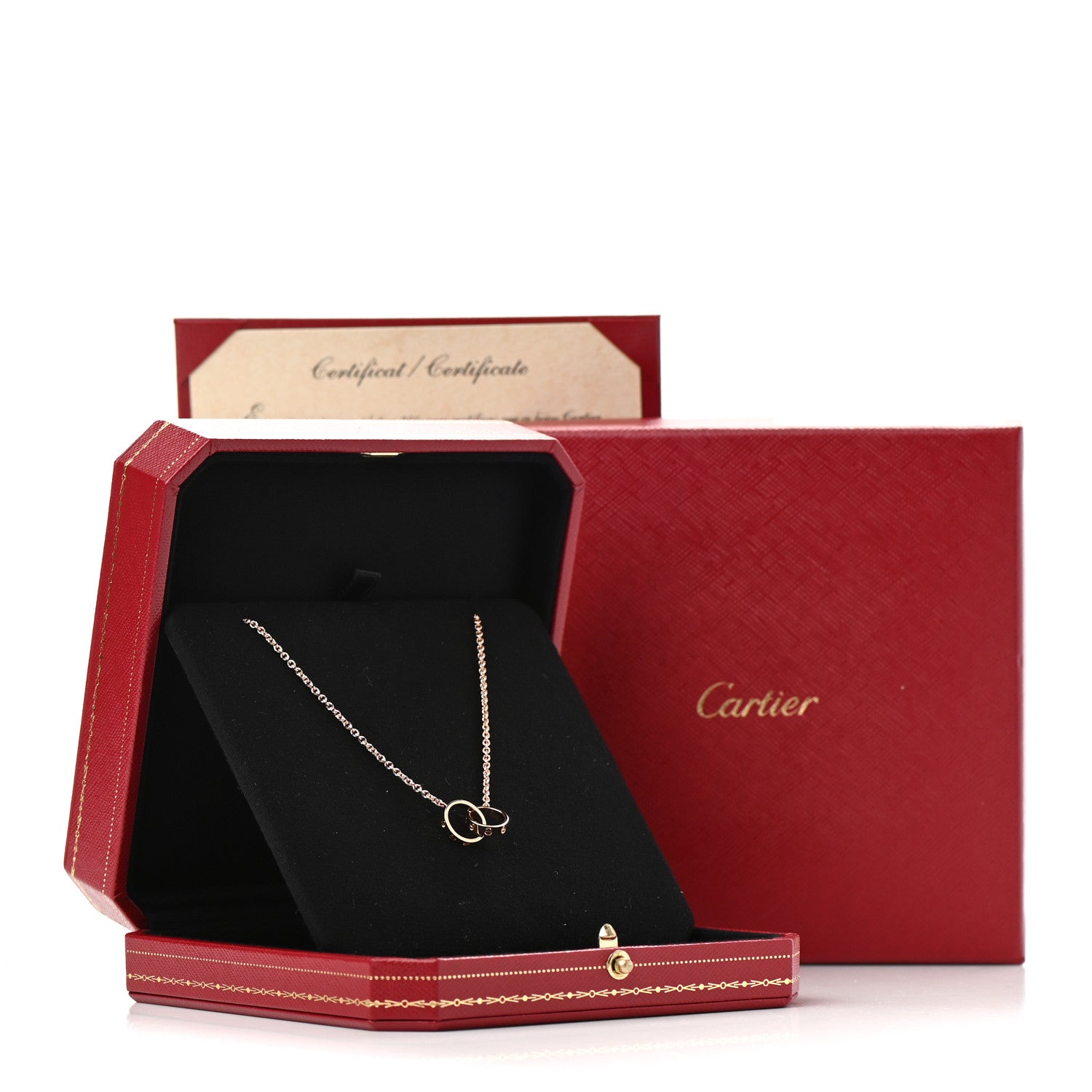 Cartier 18K Pink Gold Interlocking LOVE Necklace 6 of 6