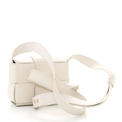 Bottega Veneta Lambskin Maxi Intrecciato Extra Mini Cassette Crossbody Bag White 3 of 9