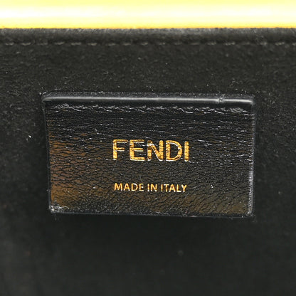 Fendi Vitello Fluffy Logo Vertical Box Yellow Box Black 6 of 10