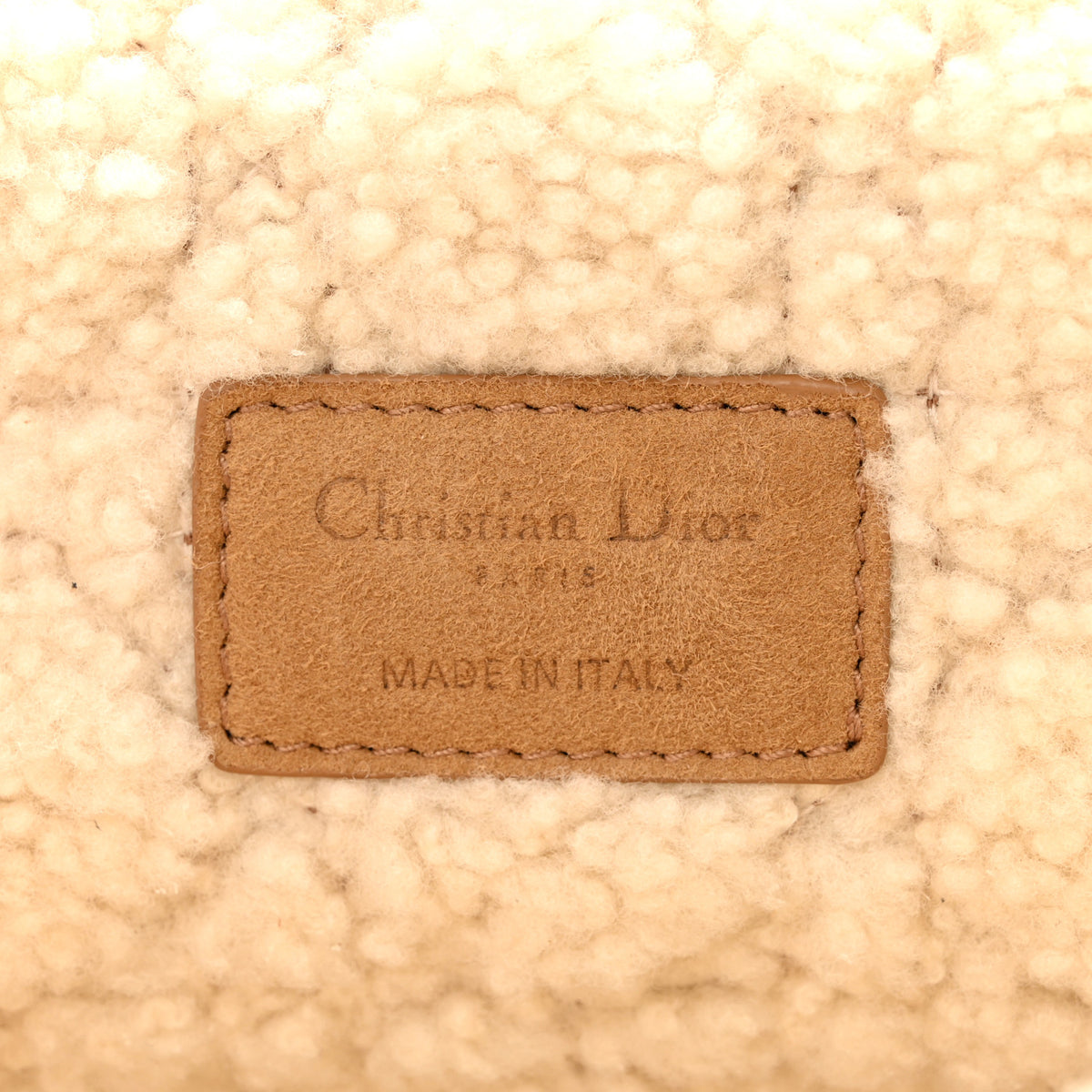 Christian Dior Shearling Cannage Large Caro Bag Camel 6 of 11