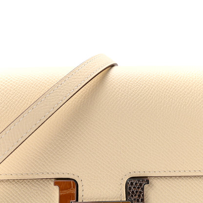 Hermes Epsom Alligator Lizard Constance Wallet To Go Nata 7 of 10