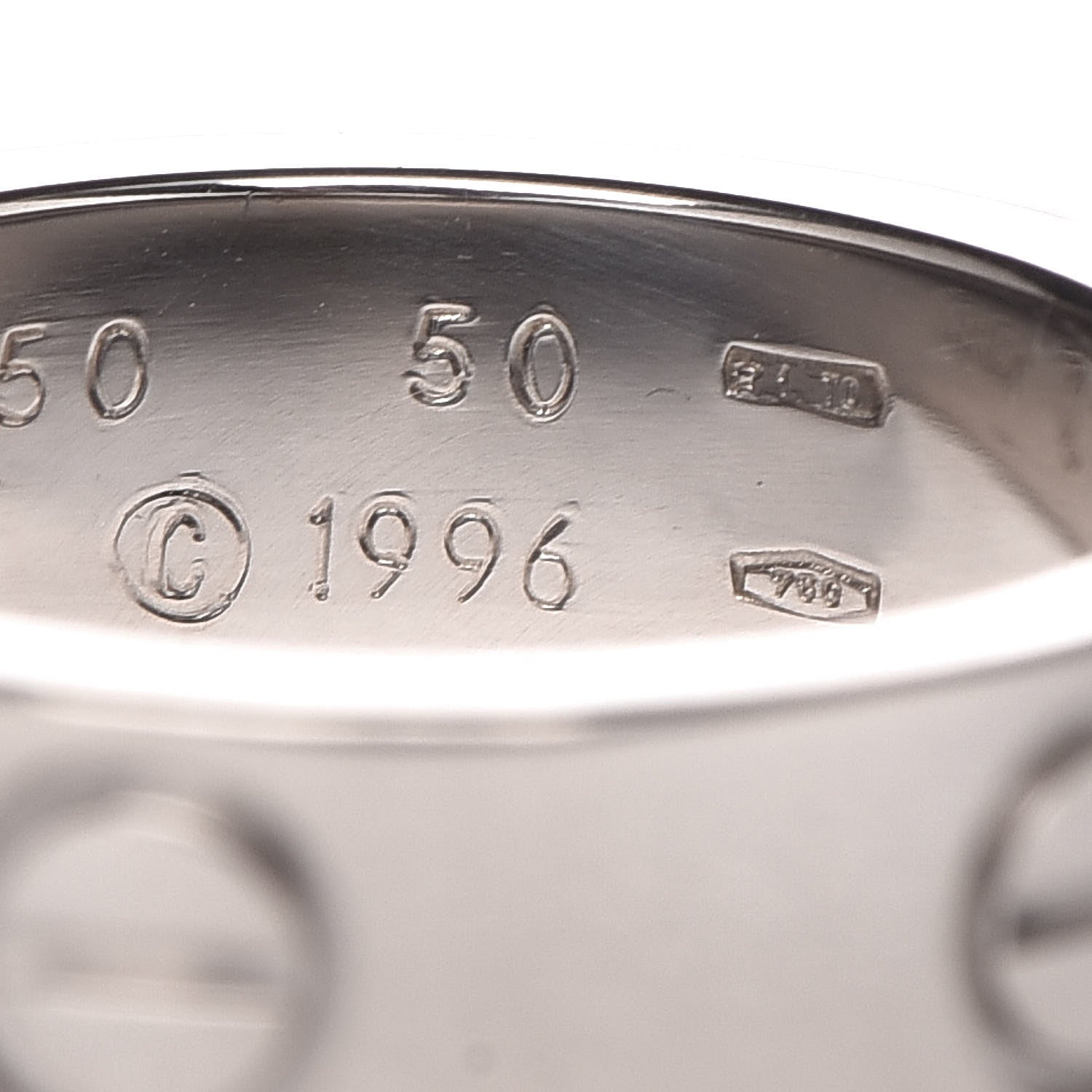 Cartier 18K White Gold 5.5mm LOVE Ring 50 5.25 5 of 5