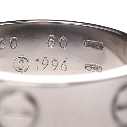 Cartier 18K White Gold 5.5mm LOVE Ring 50 5.25 5 of 5