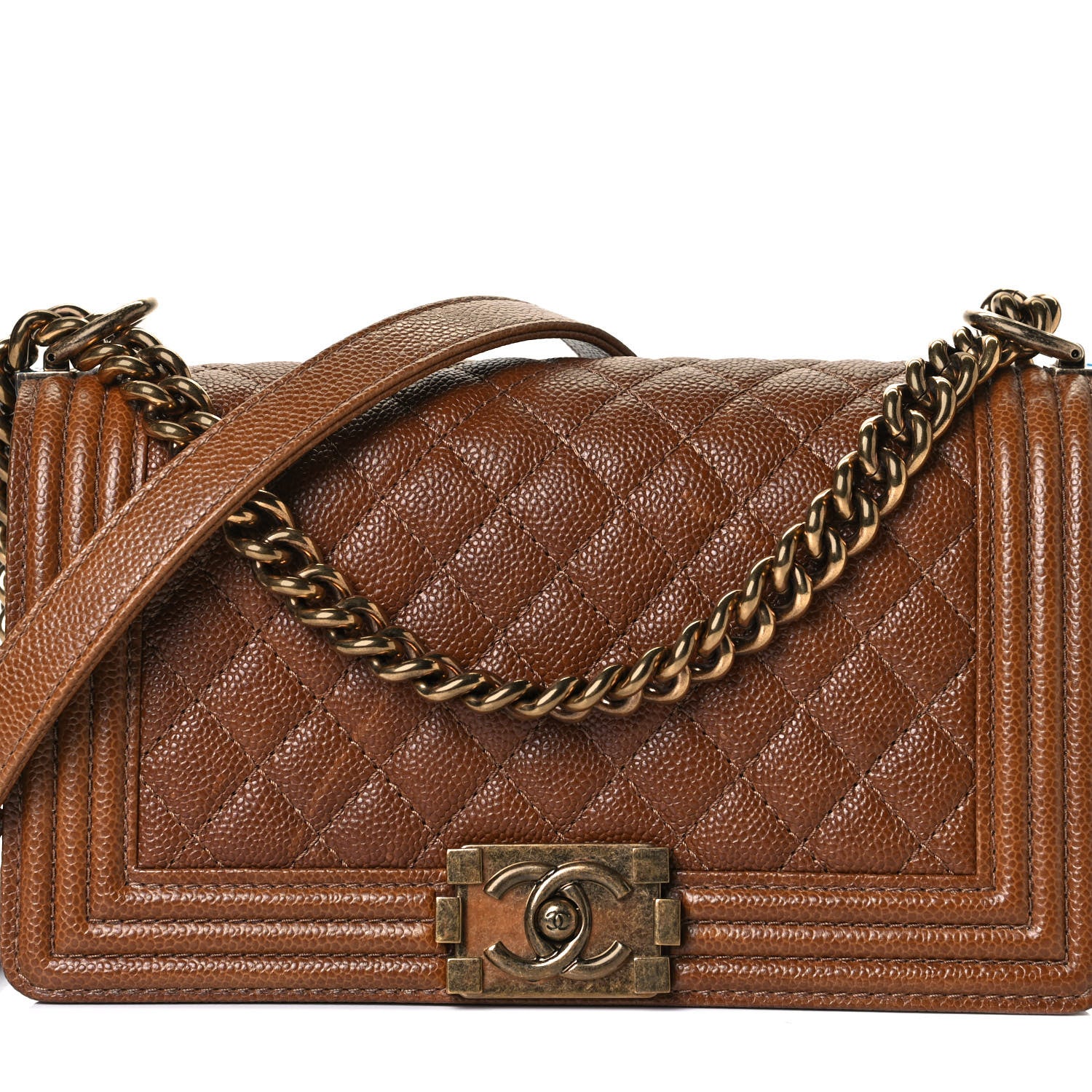 Chanel Caviar Quilted Medium Boy Flap Brown 7 of 13