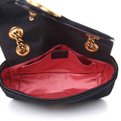 Gucci Velvet Matelasse Mini GG Marmont Shoulder Bag Black 5 of 12
