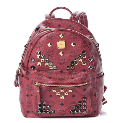 MCM Visetos Studded Small Stark M Backpack Scooter Red 1 of 10