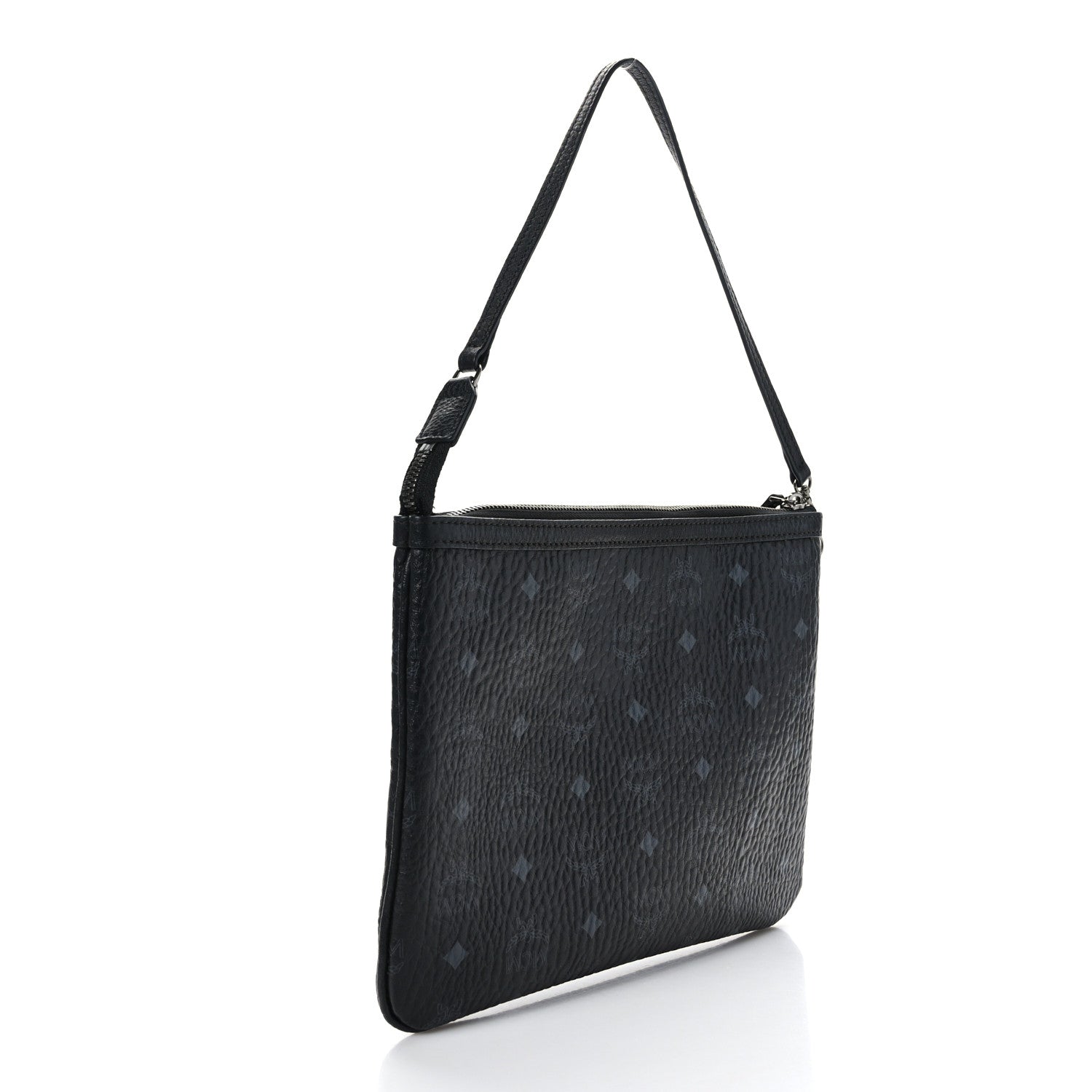 MCM Visetos Liz Shopper Tote Pouch Black 3 of 8