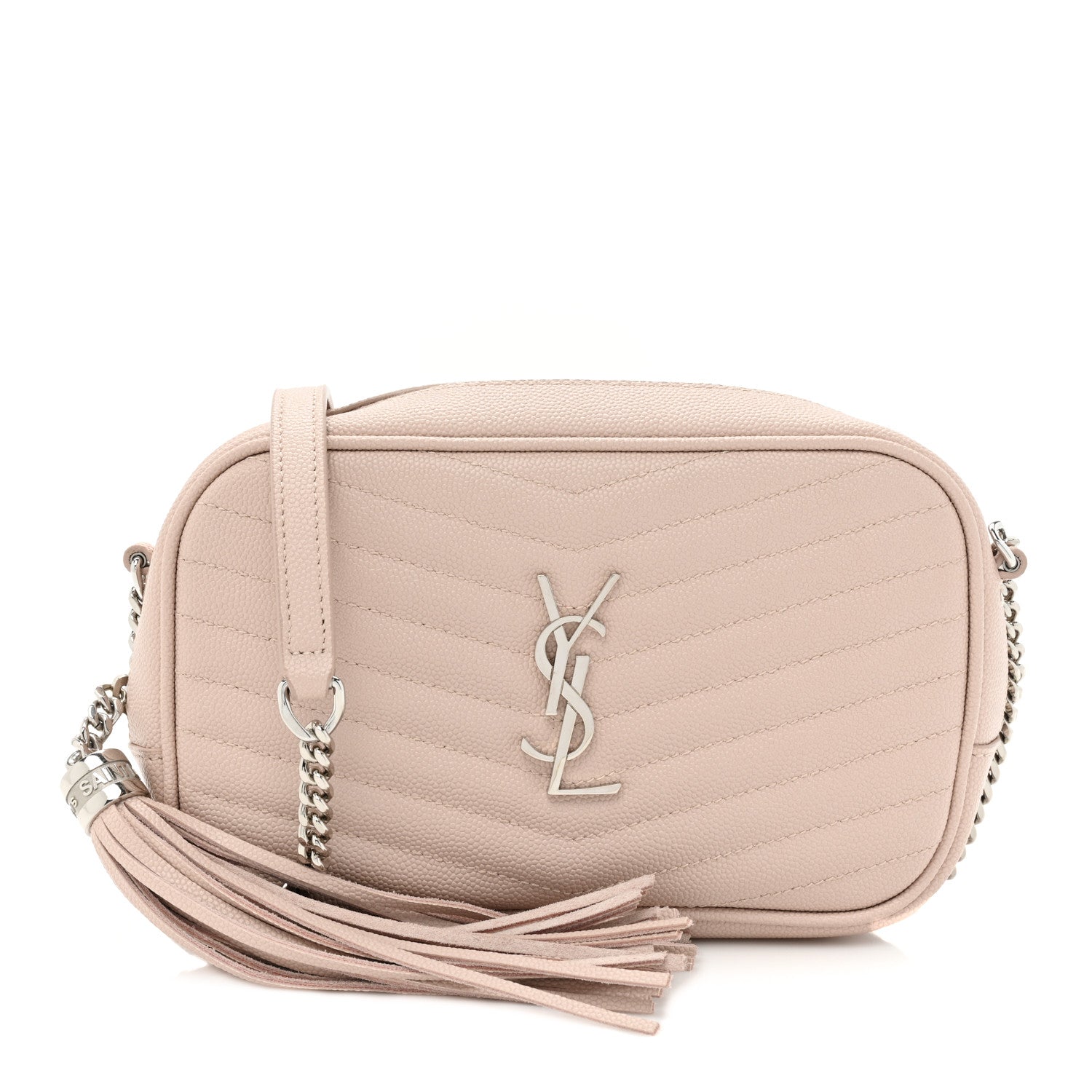 Saint Laurent Grain De Poudre Matelasse Monogram Mini Lou Camera Bag Marble Pink 1 of 10