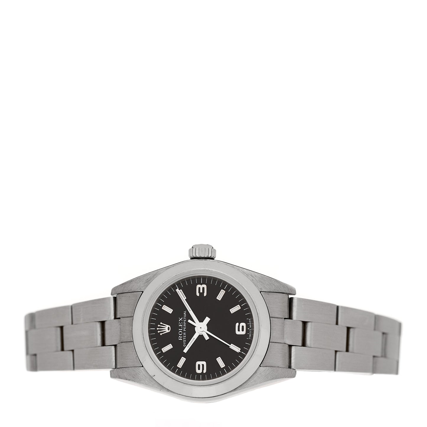 Stainless Steel 24mm Oyster Perpetual Watch Black 76080