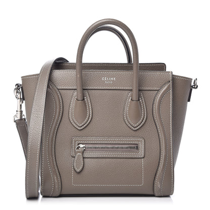 Celine Drummed Calfskin Nano Luggage Souris 1 of 9