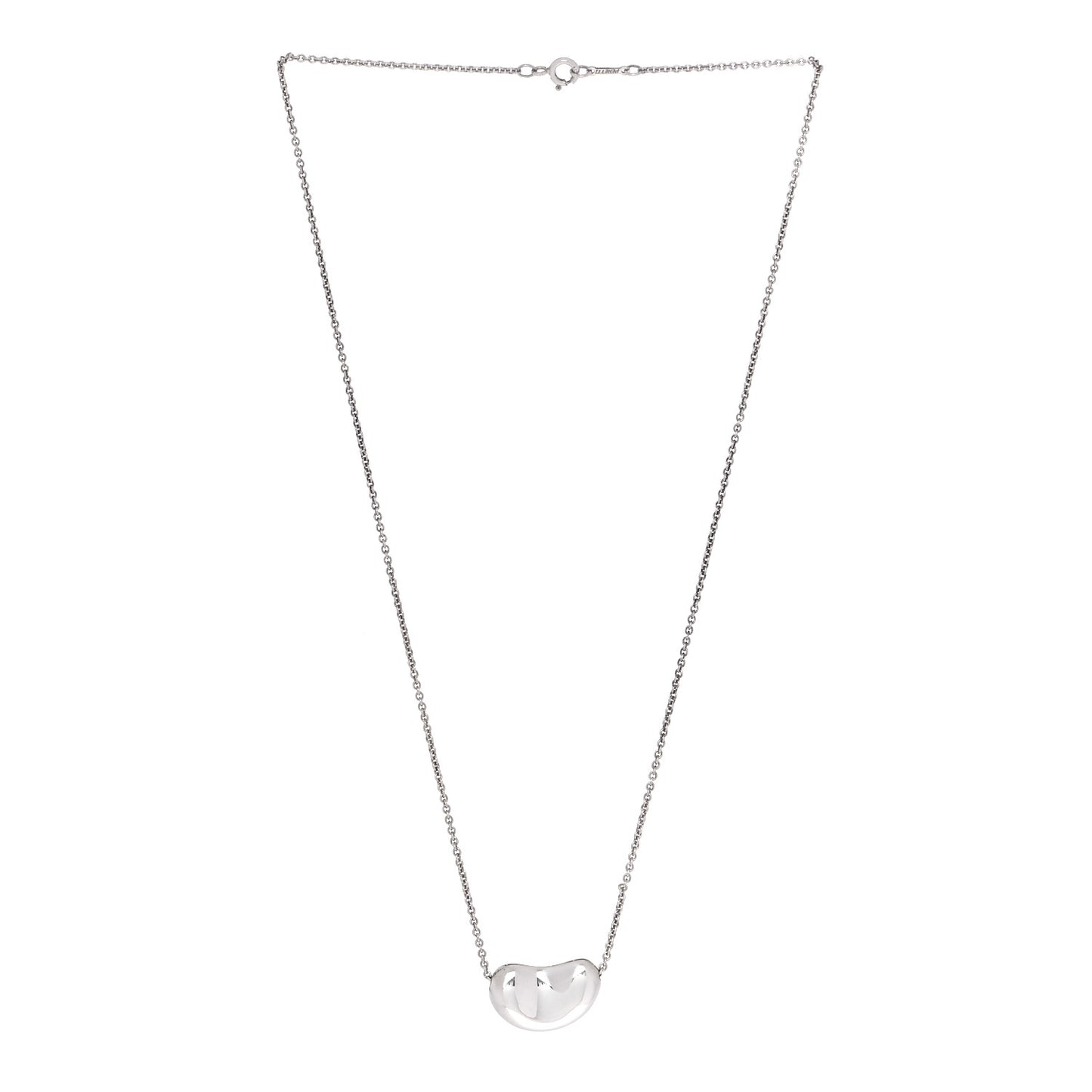 Sterling Silver 20mm Elsa Peretti Bean Pendant Necklace