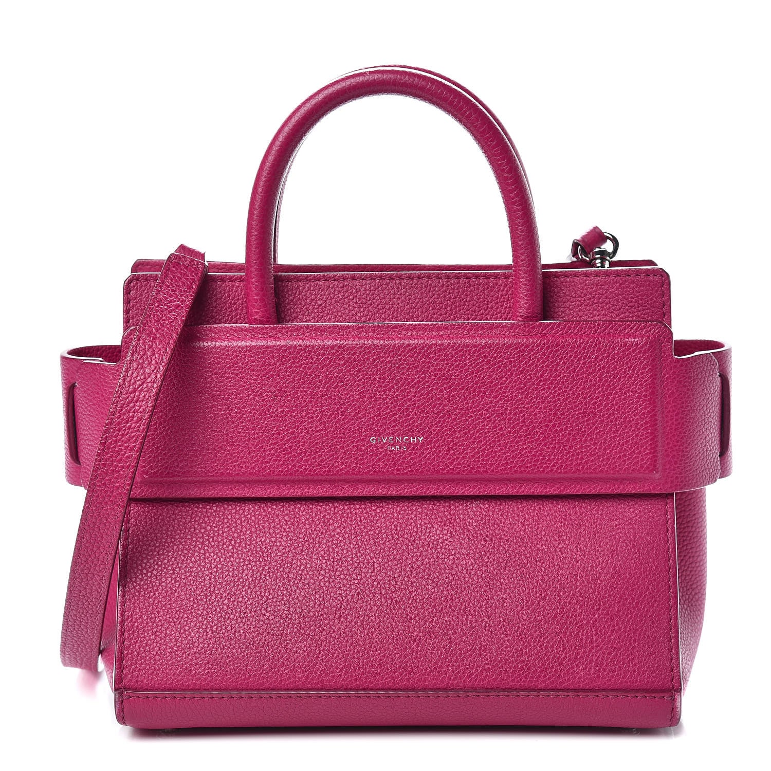Givenchy Grained Calfskin Mini Horizon Satchel Fushia 1 of 22