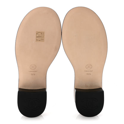 Chanel Lambskin Quilted Chain CC Sandals 39.5 Black 6 of 9