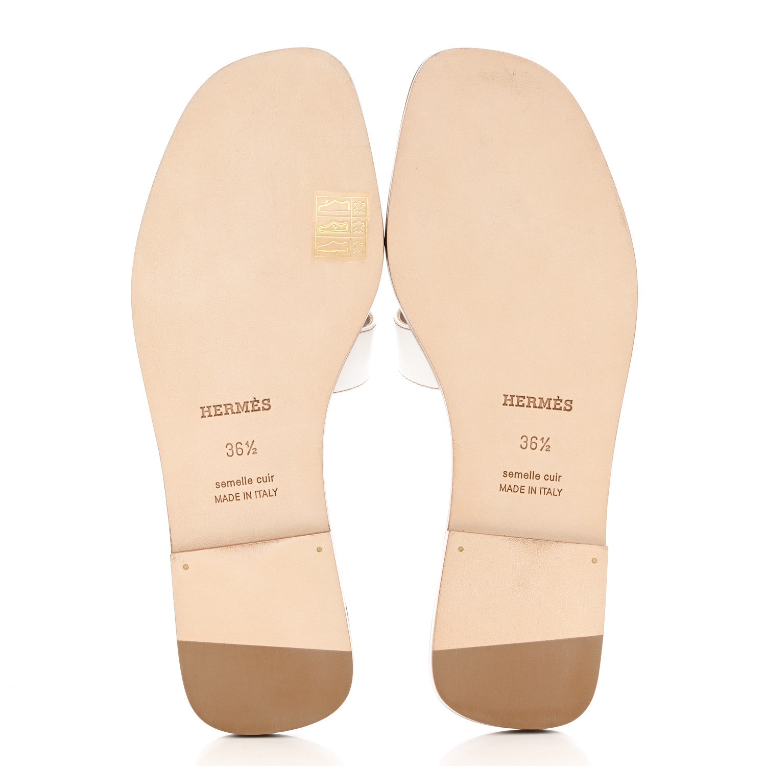 Hermes Box Calfskin Oran Sandals 36.5 White 4 of 9