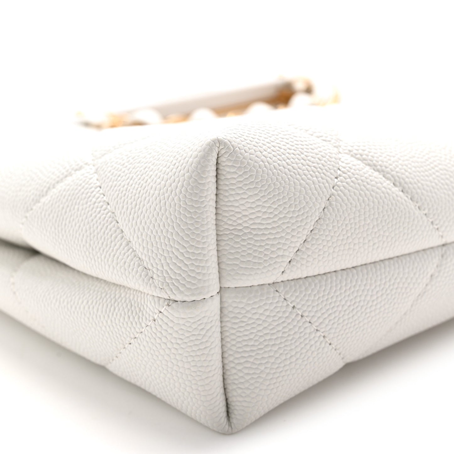 Caviar Quilted A Real Catch Clutch White